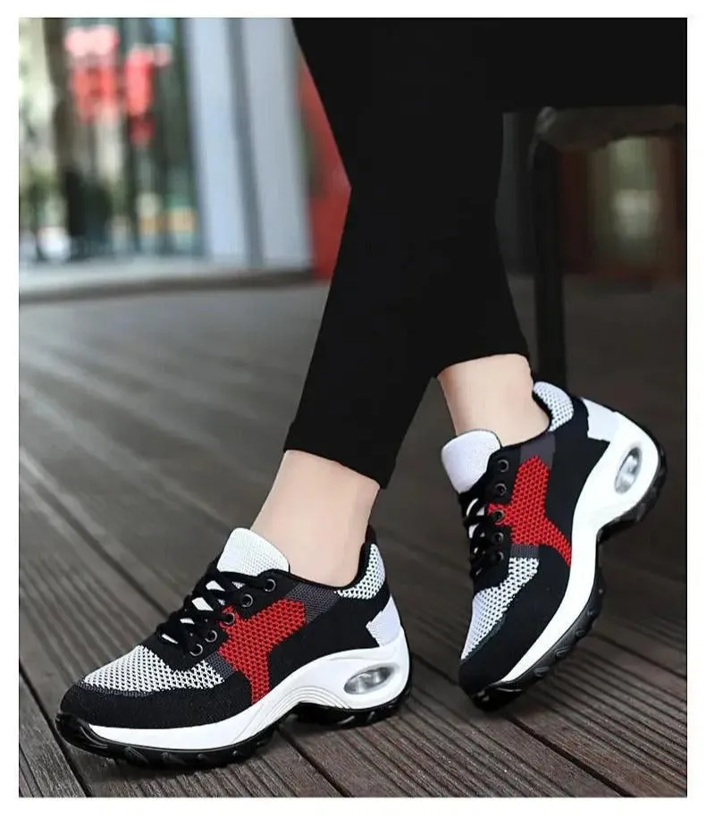 Breathable Lace-Up Platform Sport Shoes for Women