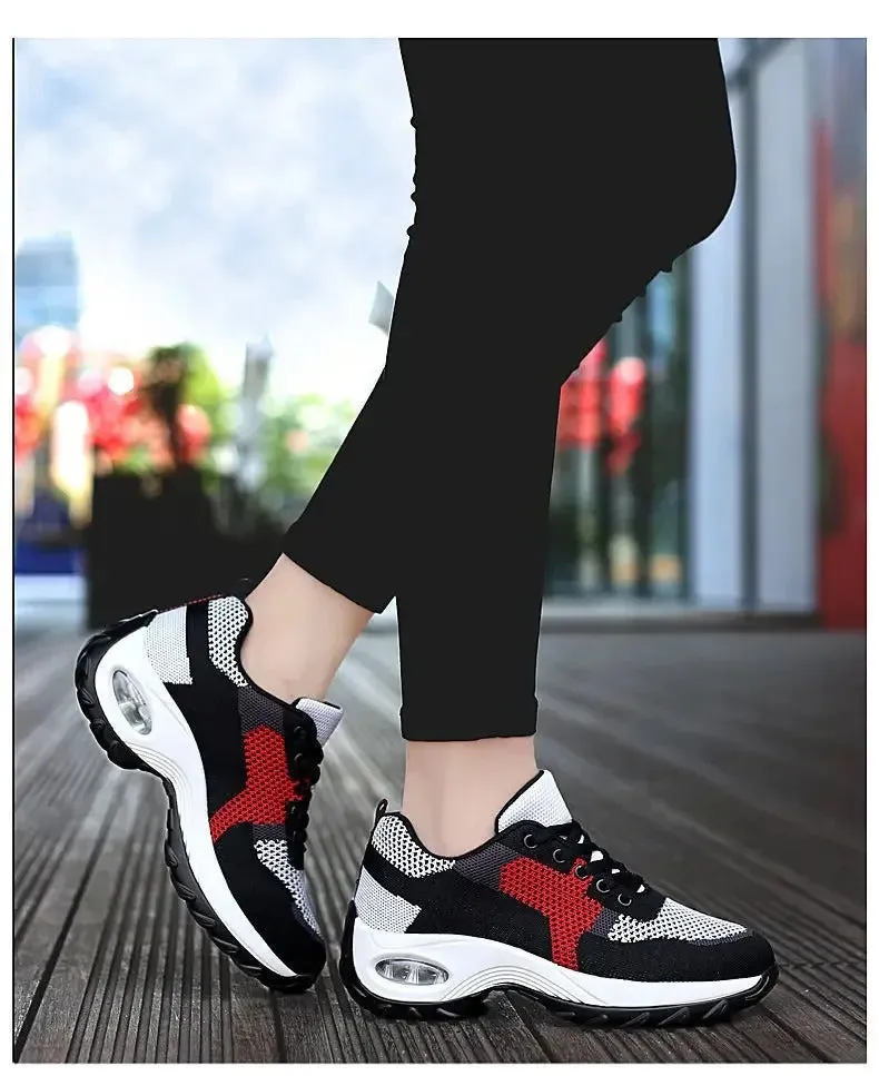 Breathable Lace-Up Platform Sport Shoes for Women