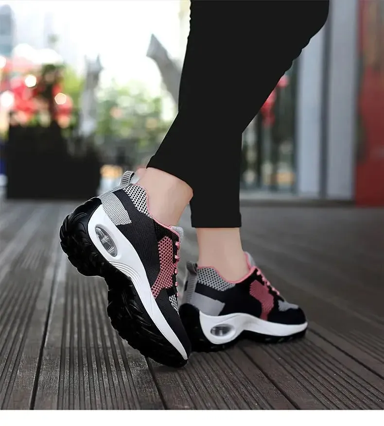 Breathable Lace-Up Platform Sport Shoes for Women