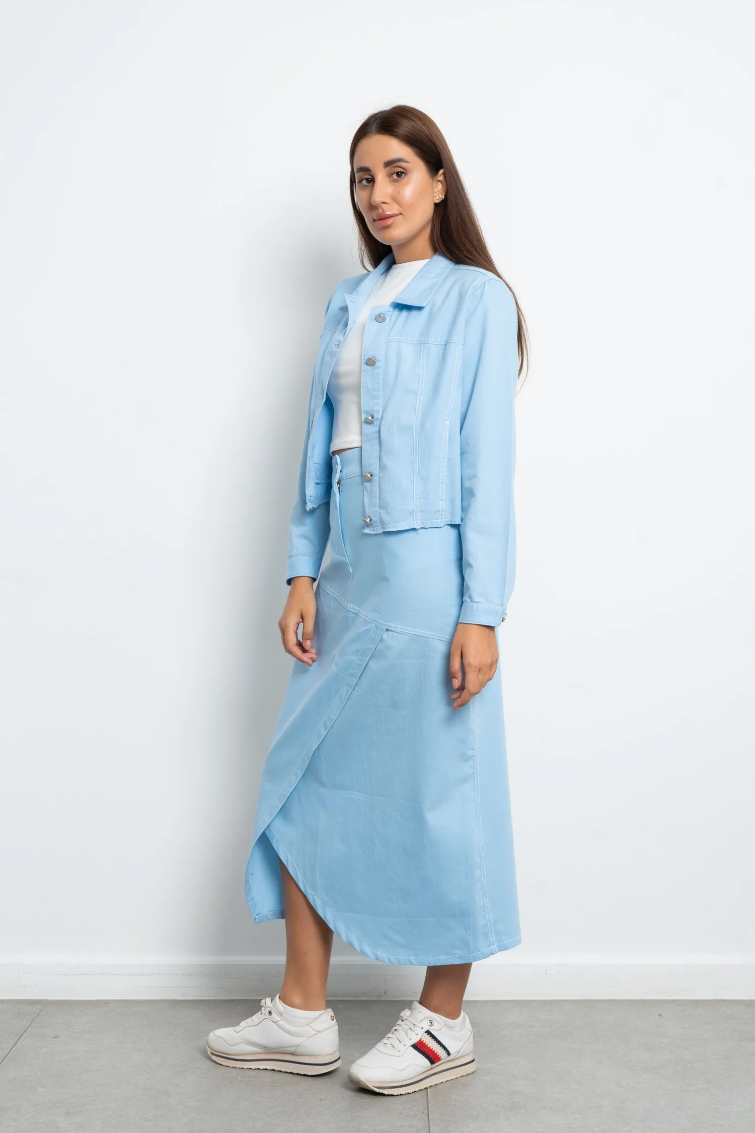 Colorful Gabardine Skirt - Azul