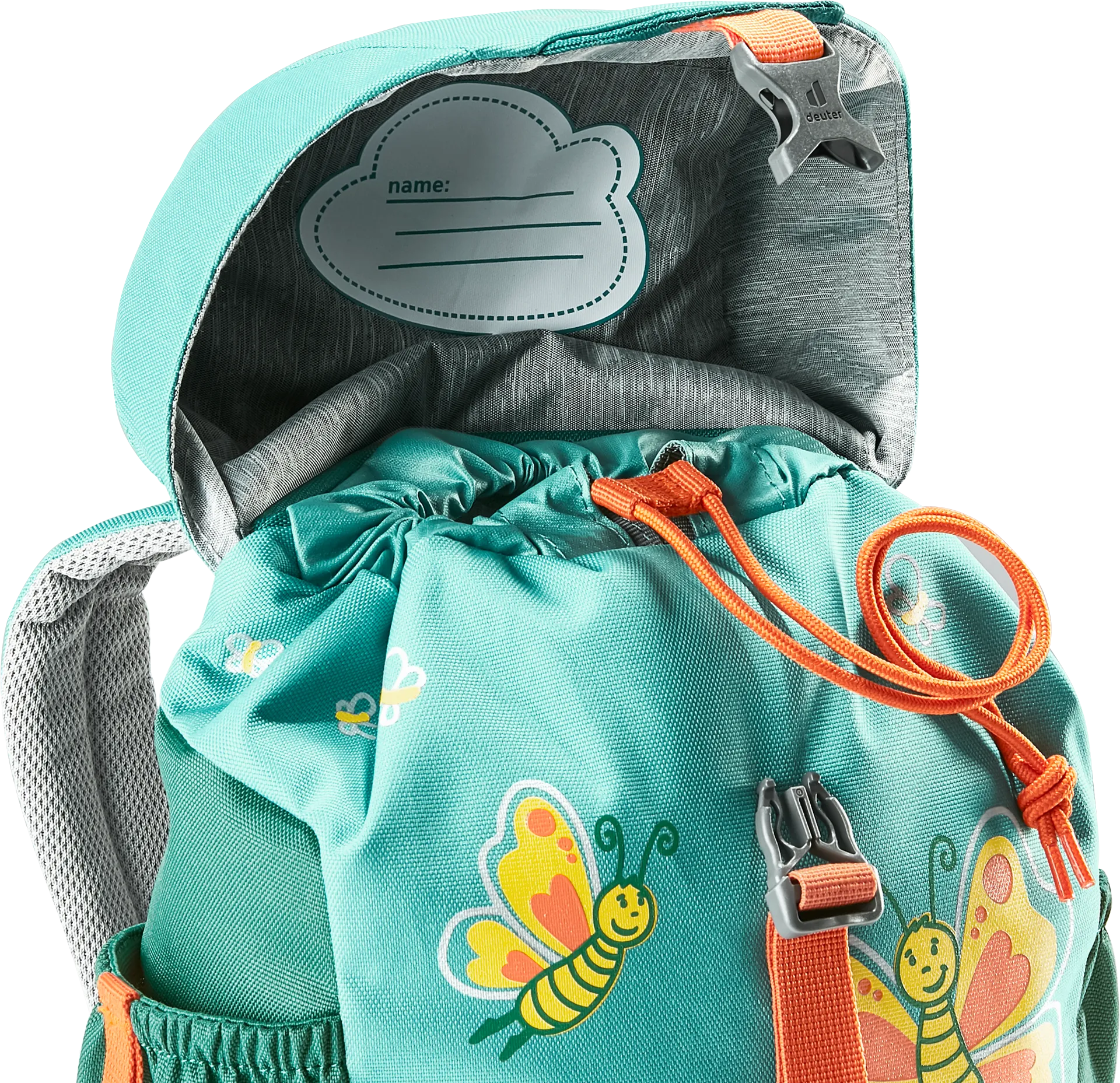 DEUTER Kinder-Rucksack <br> Schmusebär 8L<br> bequem & leicht<br> mit Brustgurt und herausnehmbarem Sitzkissen<br> ab ca. 3.5 Jahren 24-30cm Rückenlänge