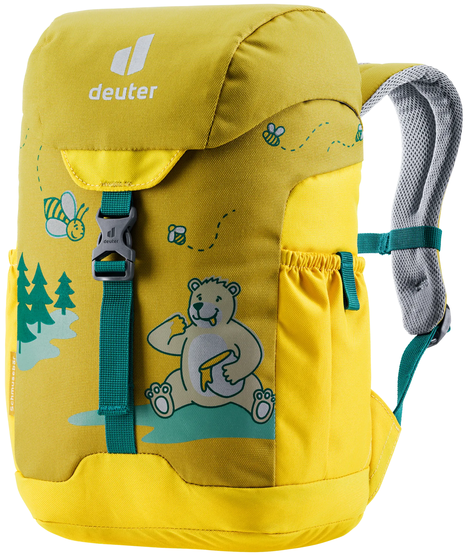 DEUTER Kinder-Rucksack <br> Schmusebär 8L<br> bequem & leicht<br> mit Brustgurt und herausnehmbarem Sitzkissen<br> ab ca. 3.5 Jahren 24-30cm Rückenlänge