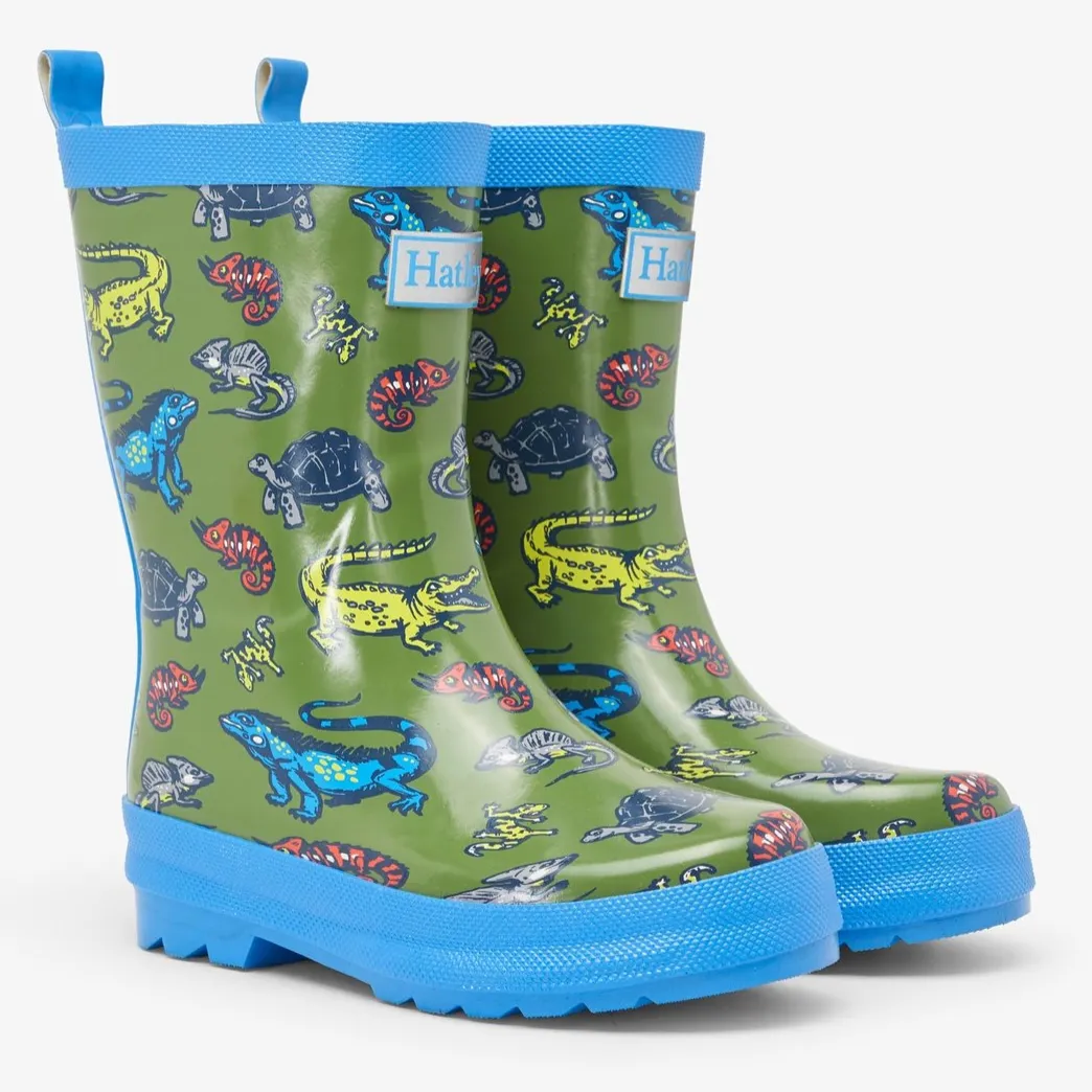 HATLEY Aquatic Reptiles Shiny Rain Boots