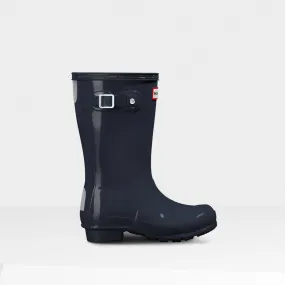 Hunter Navy Kids Original Gloss Rainboot