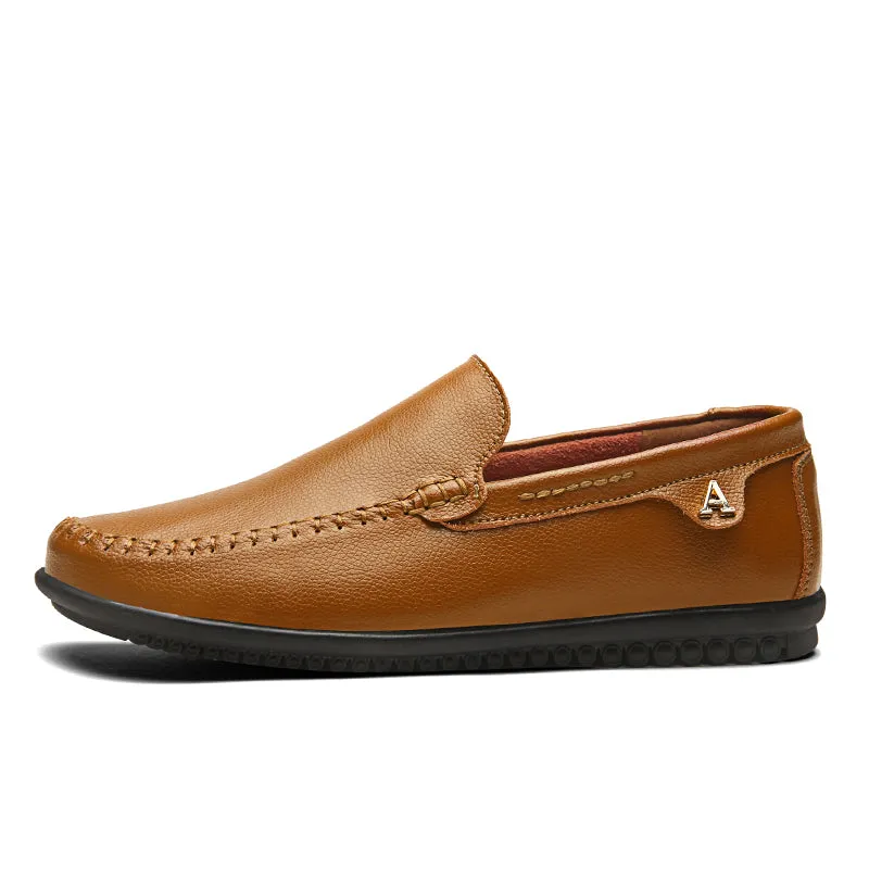 Men's Autumn Casual Leather Slip-Ons | Plus Size