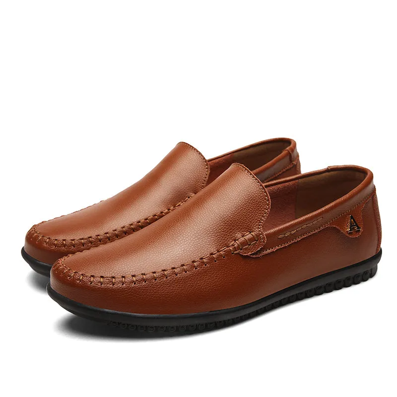 Men's Autumn Casual Leather Slip-Ons | Plus Size