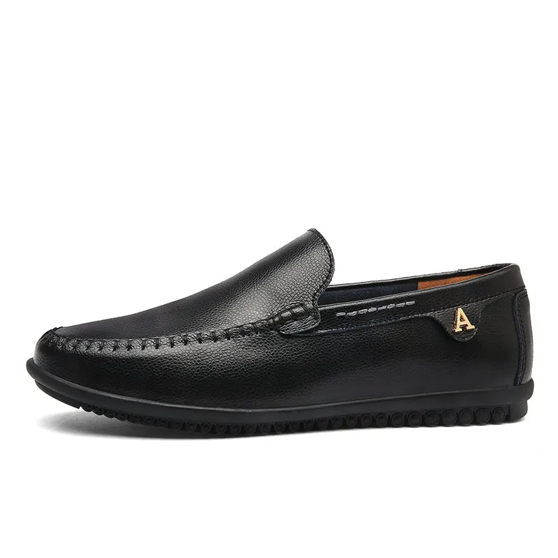 Men's Autumn Casual Leather Slip-Ons | Plus Size