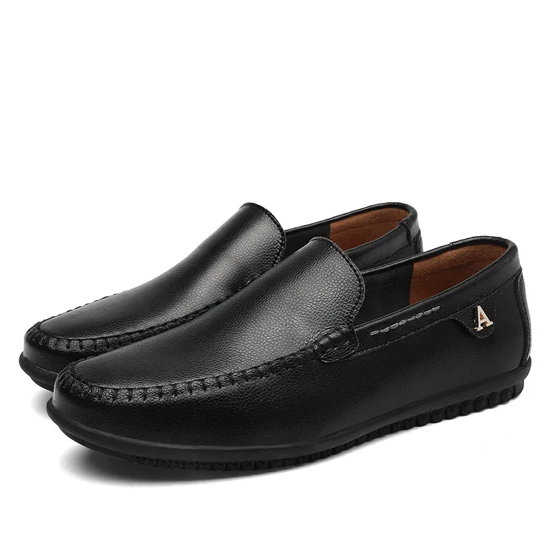 Men's Autumn Casual Leather Slip-Ons | Plus Size