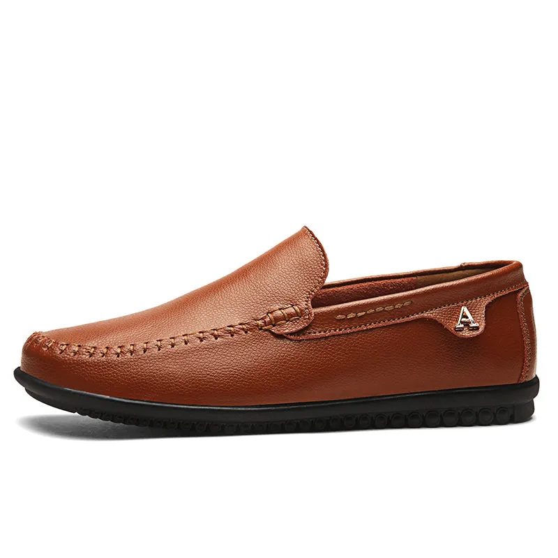 Men's Autumn Casual Leather Slip-Ons | Plus Size