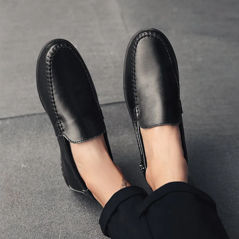 Men's Autumn Casual Leather Slip-Ons | Plus Size