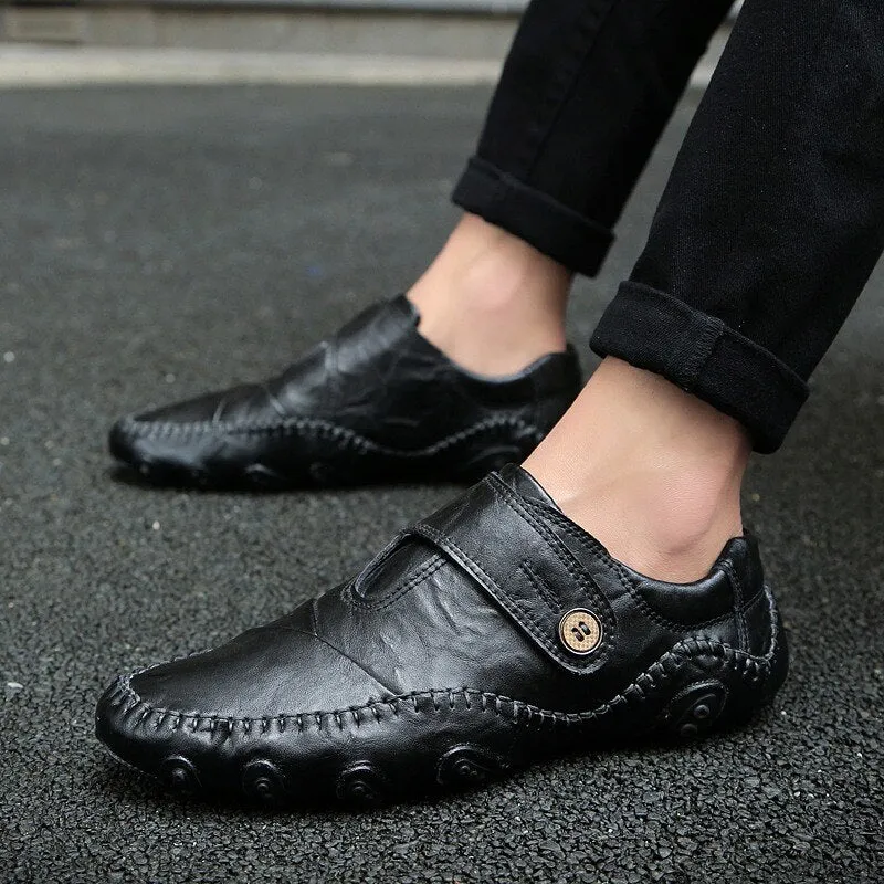 Men's Casual Genuine Leather Breathable Slip-Ons