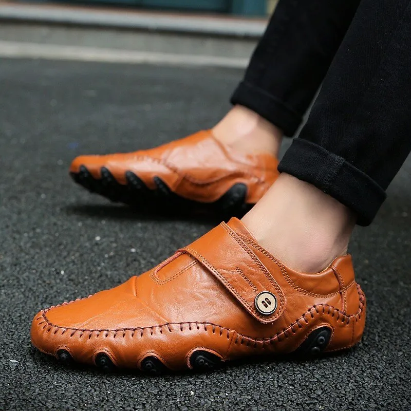 Men's Casual Genuine Leather Breathable Slip-Ons