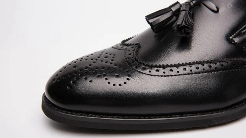 Men's Genuine Leather Breathable Shoes With Tassels | Plus Size