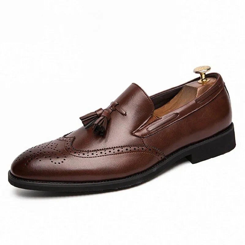 Men's Genuine Leather Breathable Shoes With Tassels | Plus Size