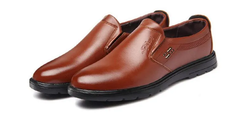 Men's Leather Solid Colored Loafers