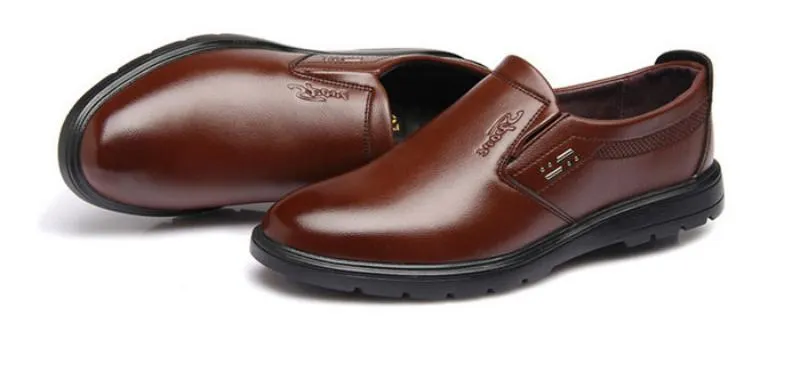 Men's Leather Solid Colored Loafers