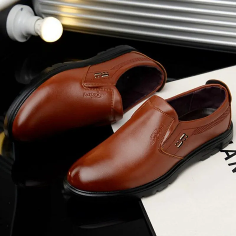 Men's Leather Solid Colored Loafers