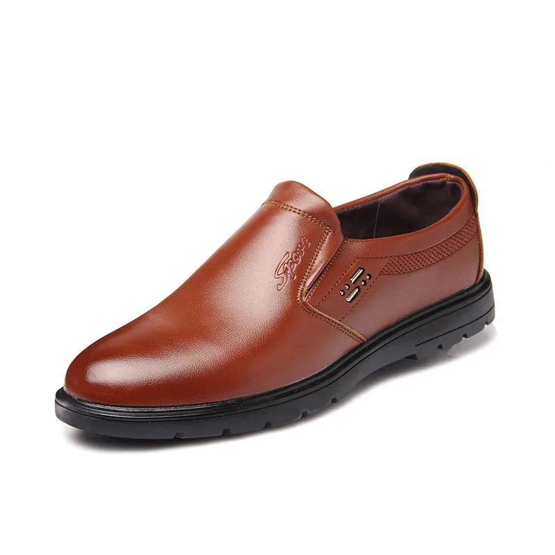 Men's Leather Solid Colored Loafers