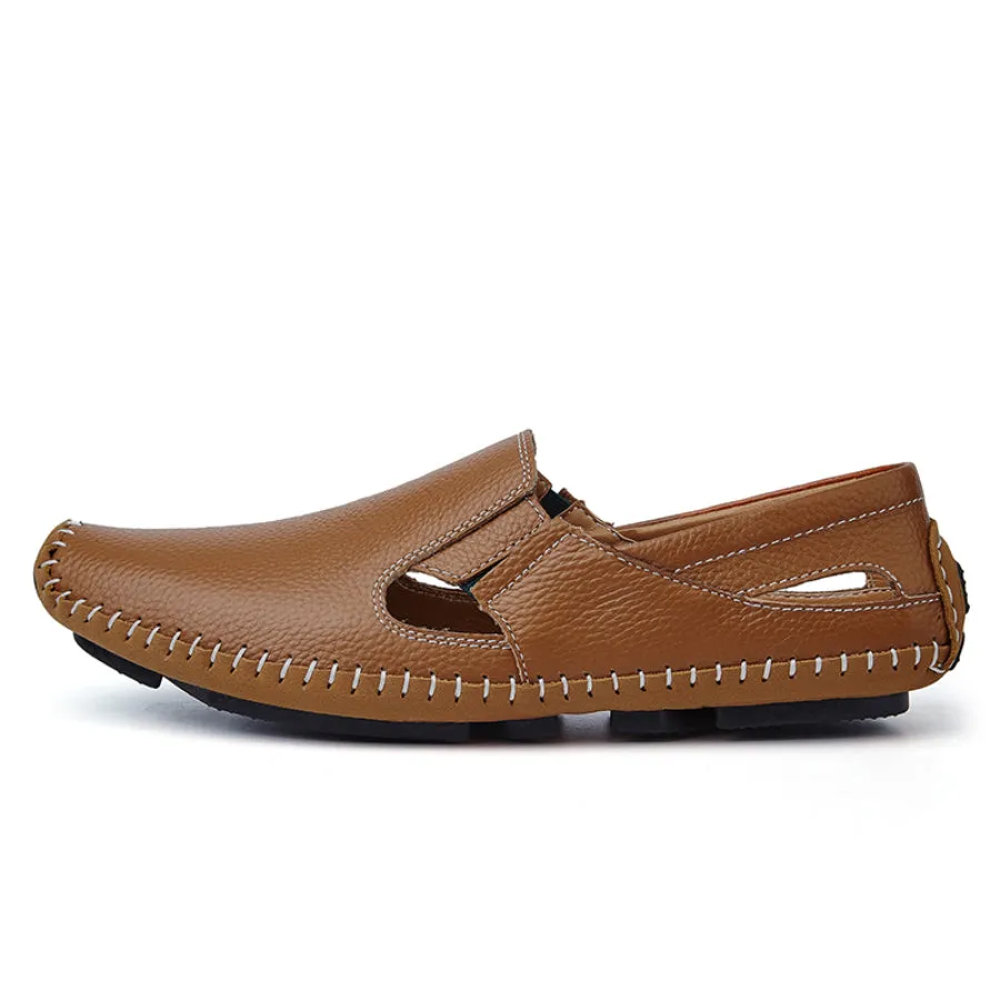 Men's Summer Leather Driving Large Size Shoes