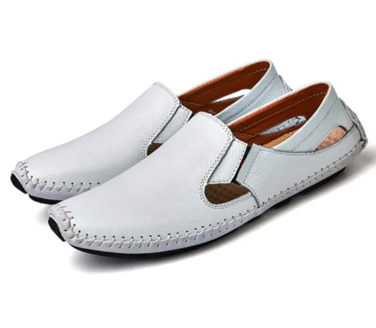 Men's Summer Leather Driving Large Size Shoes