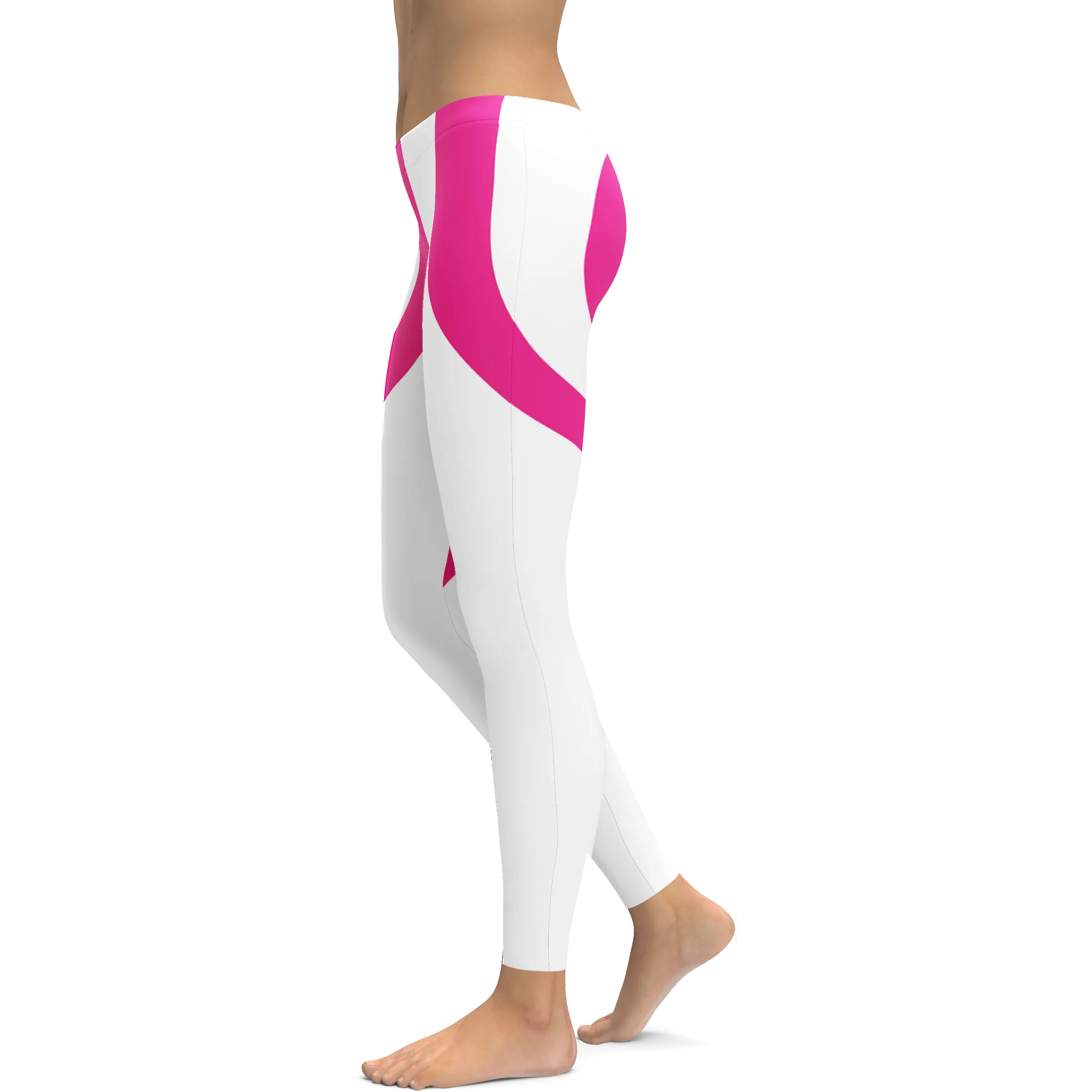 Pink Heart Shaped White Leggings